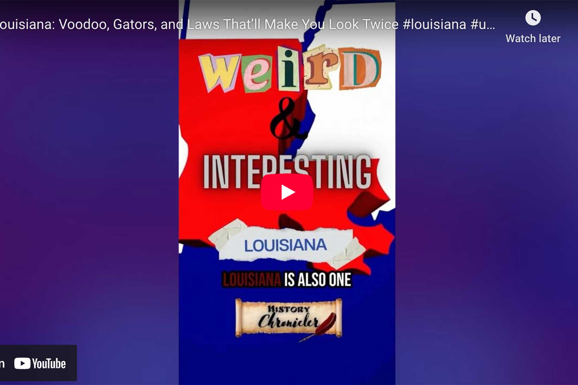 [VIDEO] Louisiana: Weird & Interesting State Facts
